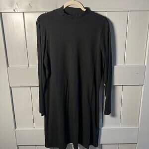 Banana Republic Black Rayon and Spandex Ribbed Pullover Dress Size XL NEW